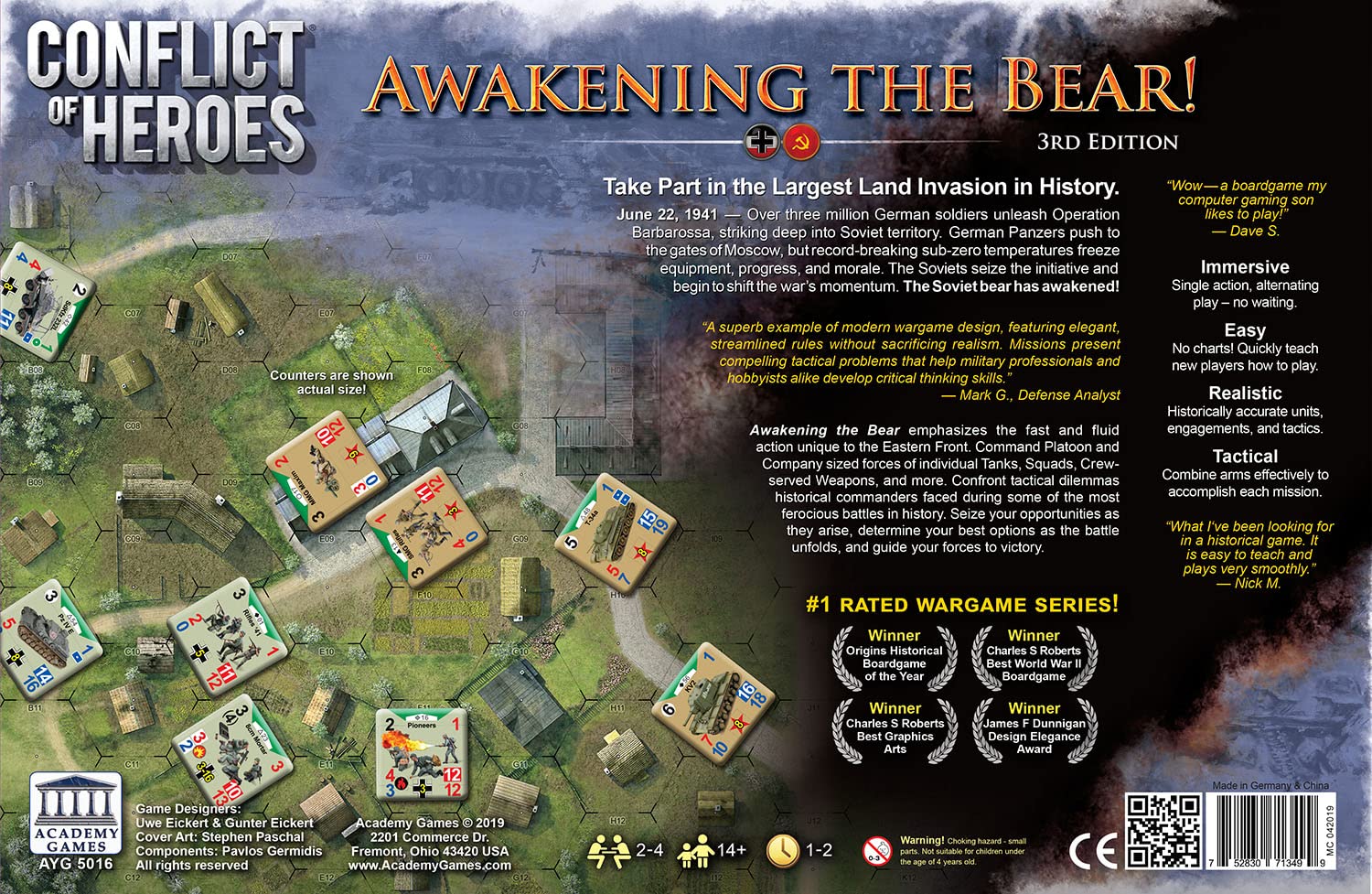Academy Games | Conflict of Heroes: Awakening The Bear 3rd Ed | Board Game | 2-4 Players