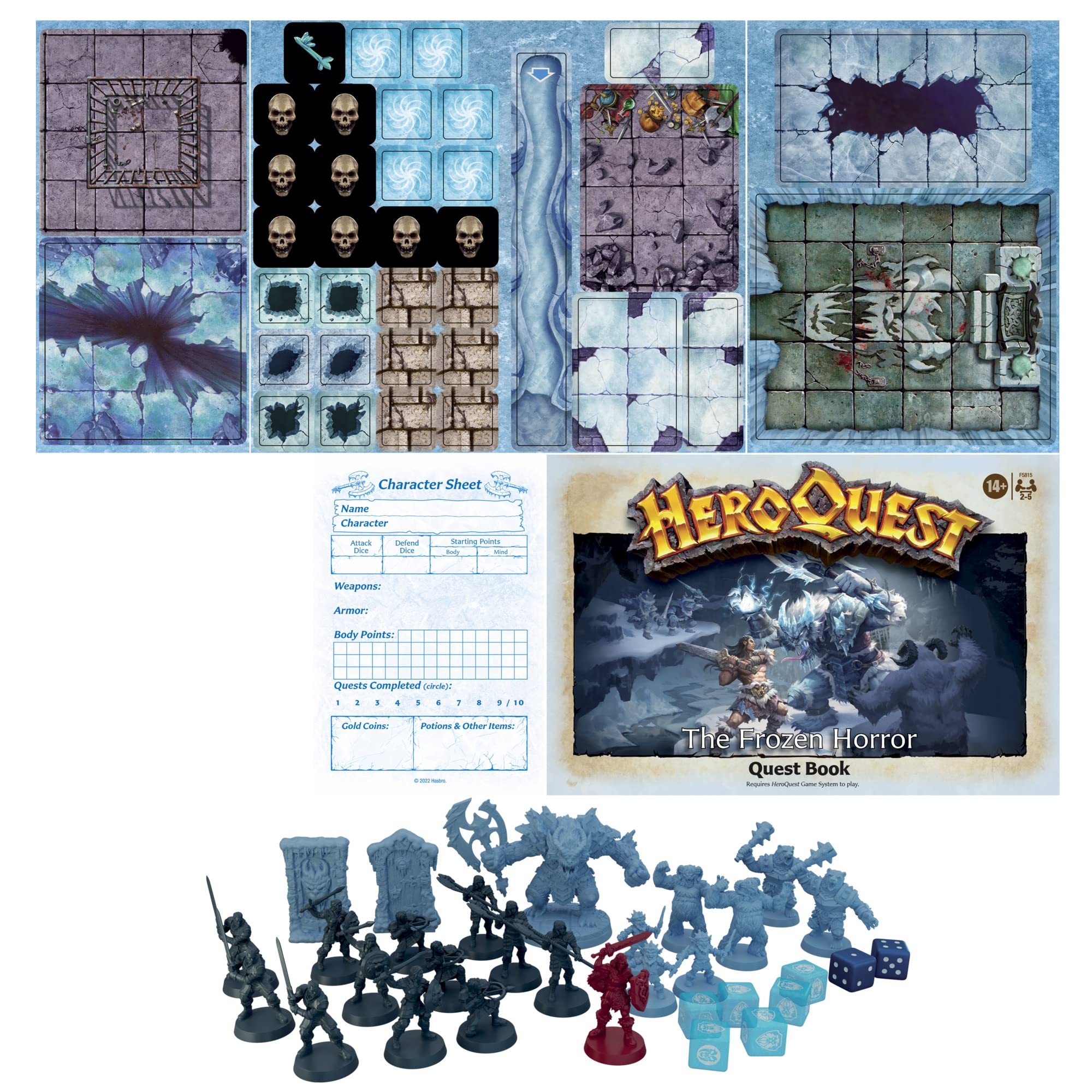 Hasbro Gaming Avalon Hill HeroQuest The Frozen Horror Quest Pack, Dungeon Crawler Game for Ages 14+, Requires HeroQuest Game System to Play