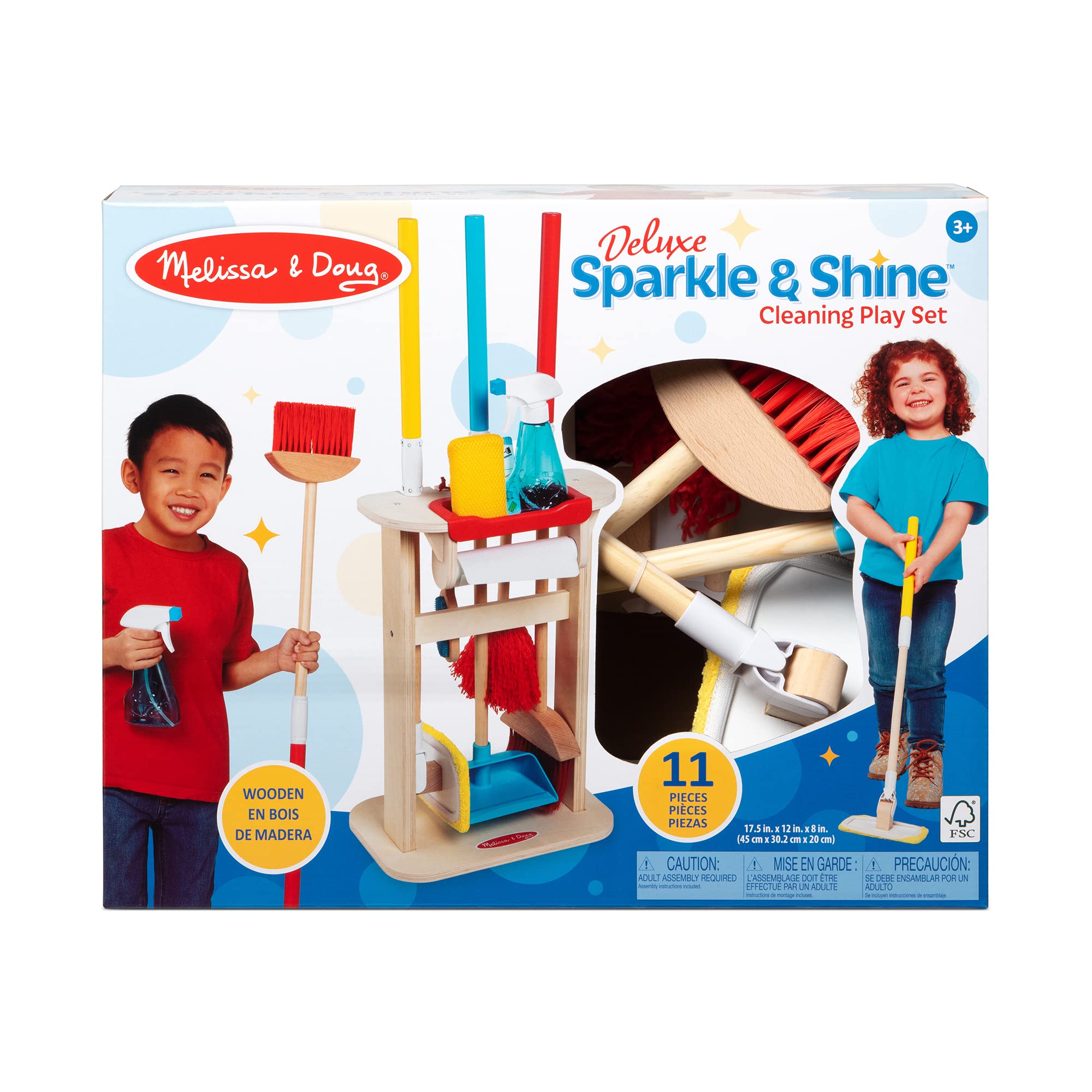 Melissa & Doug Deluxe Sparkle & Shine Cleaning Play Set (11 Pieces) - FSC-Certified Materials