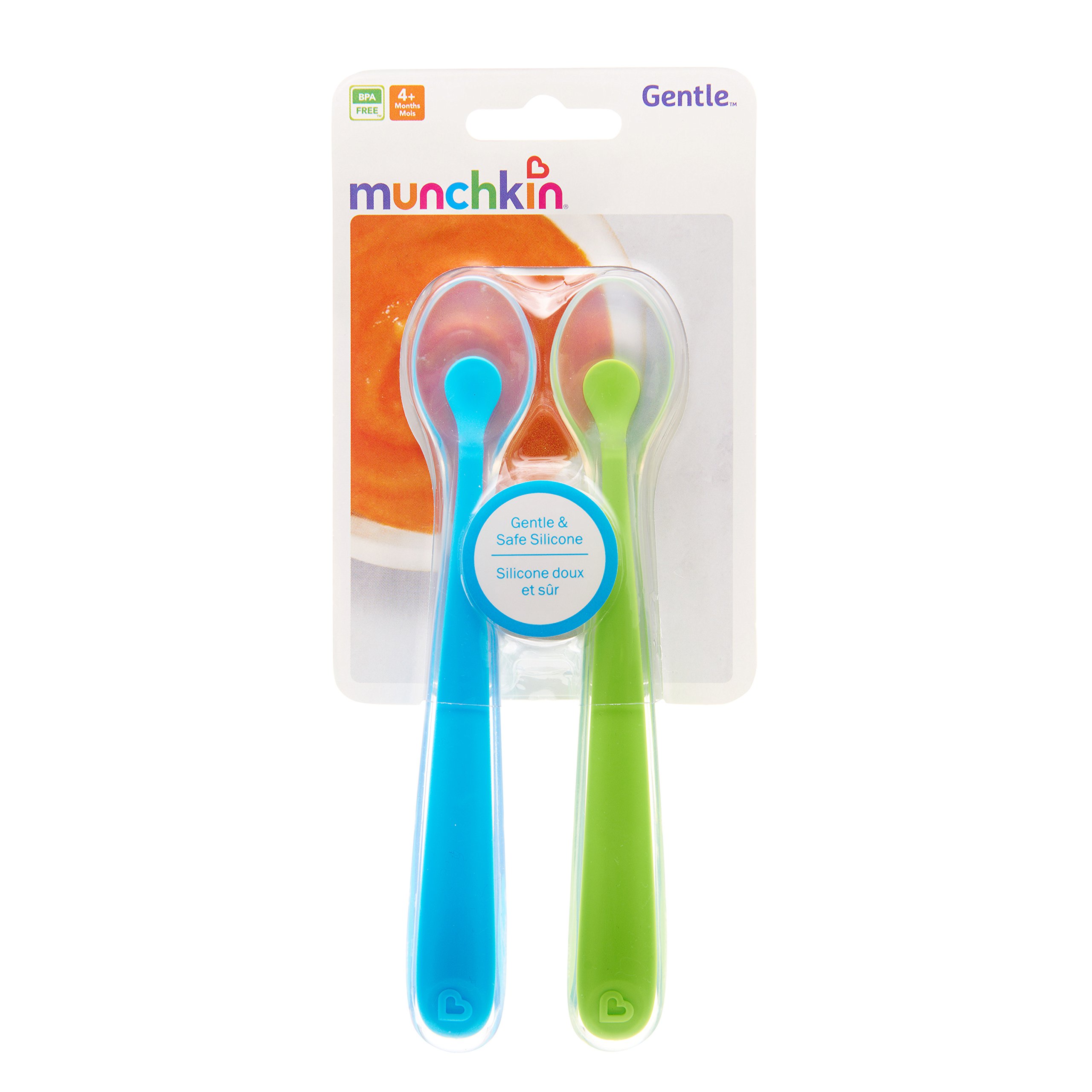 Munchkin Gentle Silicone Spoon, Blue/Green