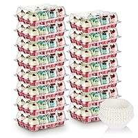 Farielyn-X (12 Pack x 15 Sets) Stackable Cupcake Carrier Holders with 200 Pack Cupcake Liners, Plastic Cupcake Boxes for 12 Cupcakes, Clear Disposable Cupcake Containers, Tall Dome Lid Cupcake Trays