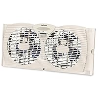 HOLMES Blade Manual Window Fan with Double Sided Speed Control, Dual 3 Blade Fans, Reversible Intake and Exhaust, Expandable Side Panel with Additional Extender Panels, White