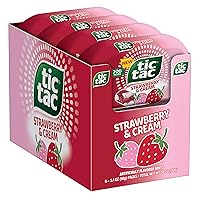 Tic Tac Strawberry & Cream Flavored Mints, On-the-Go Refreshment, 3.4 Oz (Pack of 8)