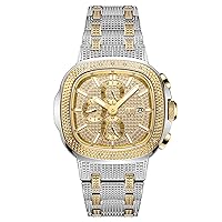 JBW Luxury Men's Heist J6380 0.20 ctw 20 Diamond Wrist Watch with Stainless Steel Bracelet, 47.5mm