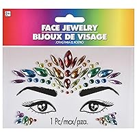 amscan Rainbow Sparkle & Shine Face Jewelry - 1.5