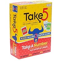 AMIGO Take 5: Two Games in One – U.S. Version of 6 Nimmt! with Take A Number (X Nimmt!) Included, Yellow/Red