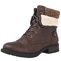 GLOBALWIN Women's Combat Boots Dressy Lace Up Ankle Boots For Women Low Heel