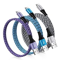 Type C Fast Charging Cable 1.6/3/6FT Quick Charge 3A USB C to A Charger Braided Car Cord for Samsung Galaxy A54 A23 A24 A13 A53 A14 S23 S22 Ultra S21 FE S20 S10 Note 20, Moto G Stylus/Play/Power/Pure