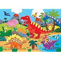 Peter Pauper Press Dinosaurs Kids' Floor Puzzle (48 Pieces) (36 inches Wide x 24 inches high)