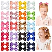 YHXX YLEN 40 PCS Baby Girls Bows Clips 2 Inch Baby Hair Clips Tiny Hair Bows with Alligator Clips for Infant Fine Hair Bows Accessories for Baby Girls Newborns Toddler (20 Colors in Pairs）