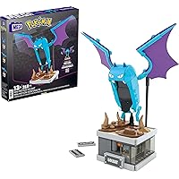 Pokémon Action Figure Building Set, Mini Motion Golbat with 313 Pieces and Wing Flapping Movement, Build & Display Toy for Collectors