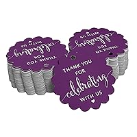 Silver Foil Paper Hang Tags Thank You for Celebrating with Us Bridal Shower-Baby Shower-Retirement-Wedding-Birthday Favor Tags 100 Pieces