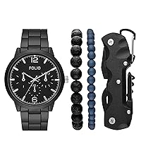 Men's Black-Tone Watch, Bracelet and Accessories Gift Set (Model: FMDFL6053)