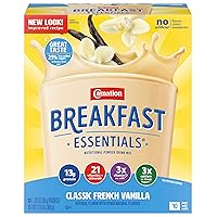 Carnation Breakfast Essentials Nutritional Powder Drink Mix Packets, Classic French Vanilla, Just Add Milk, 10 Drink Mix Packets Per Box (Pack of 1) 12.6 Ounce