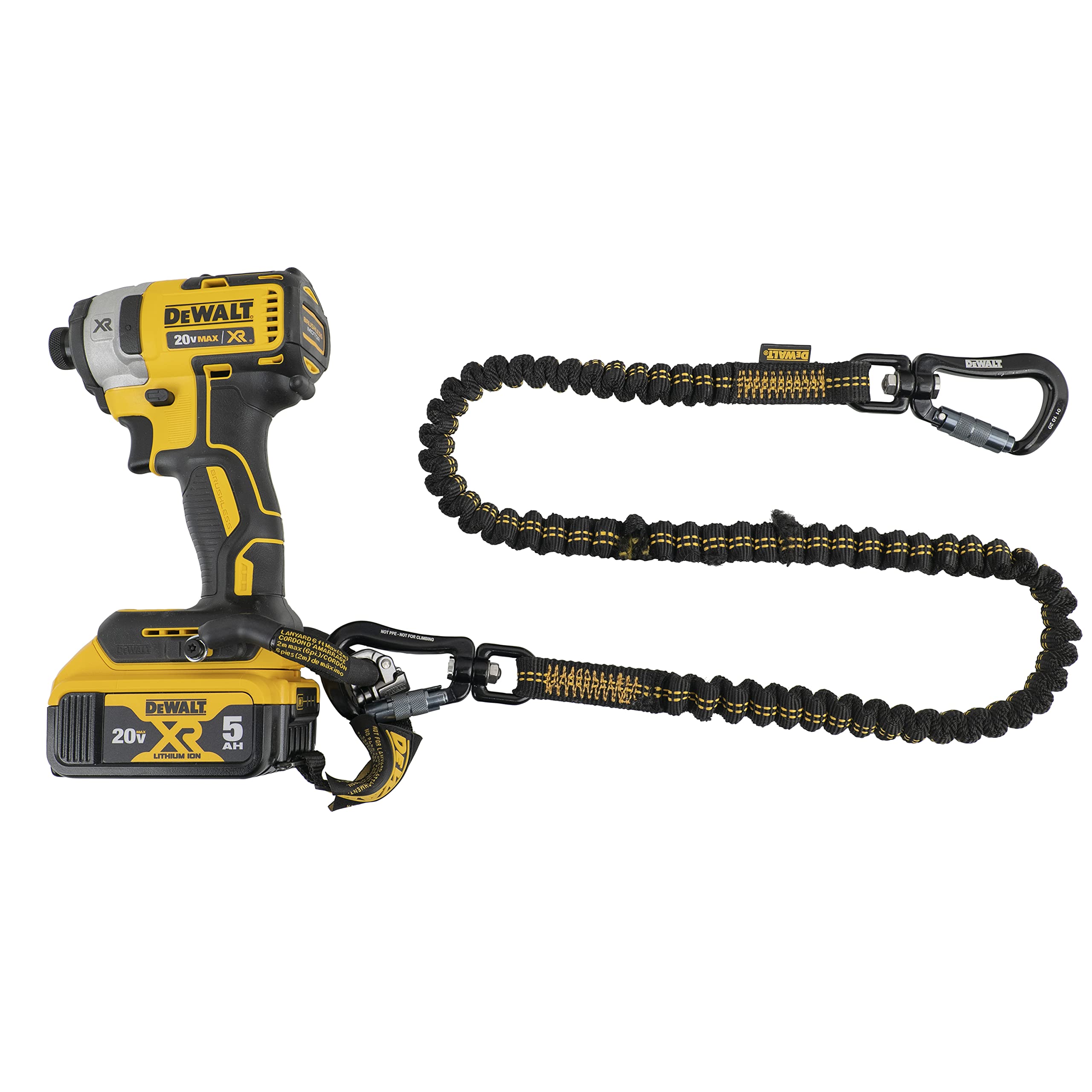 DEWALT Power Tool Lanyard Dual Carabiner 75, 15 lb. Capacity