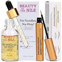 Anti-Aging Face Duo for Skin-of-Color | No Needles, No Way!™ Anti Aging Serum + Rejuvenated LASHES & BROWS™ Advanced Growth Serum - Bundle - Topical of Youth™ from Beauty Of The Nile®