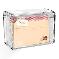 Modern Innovations Acrylic Recipe Holder, Shatterproof Recipe Box, Clear Acrylic Recipe Box with Hinged Lid & Easy Viewing Slit, Clear Holder for Recipe Cards (Not Included), Business Cards, Notepads