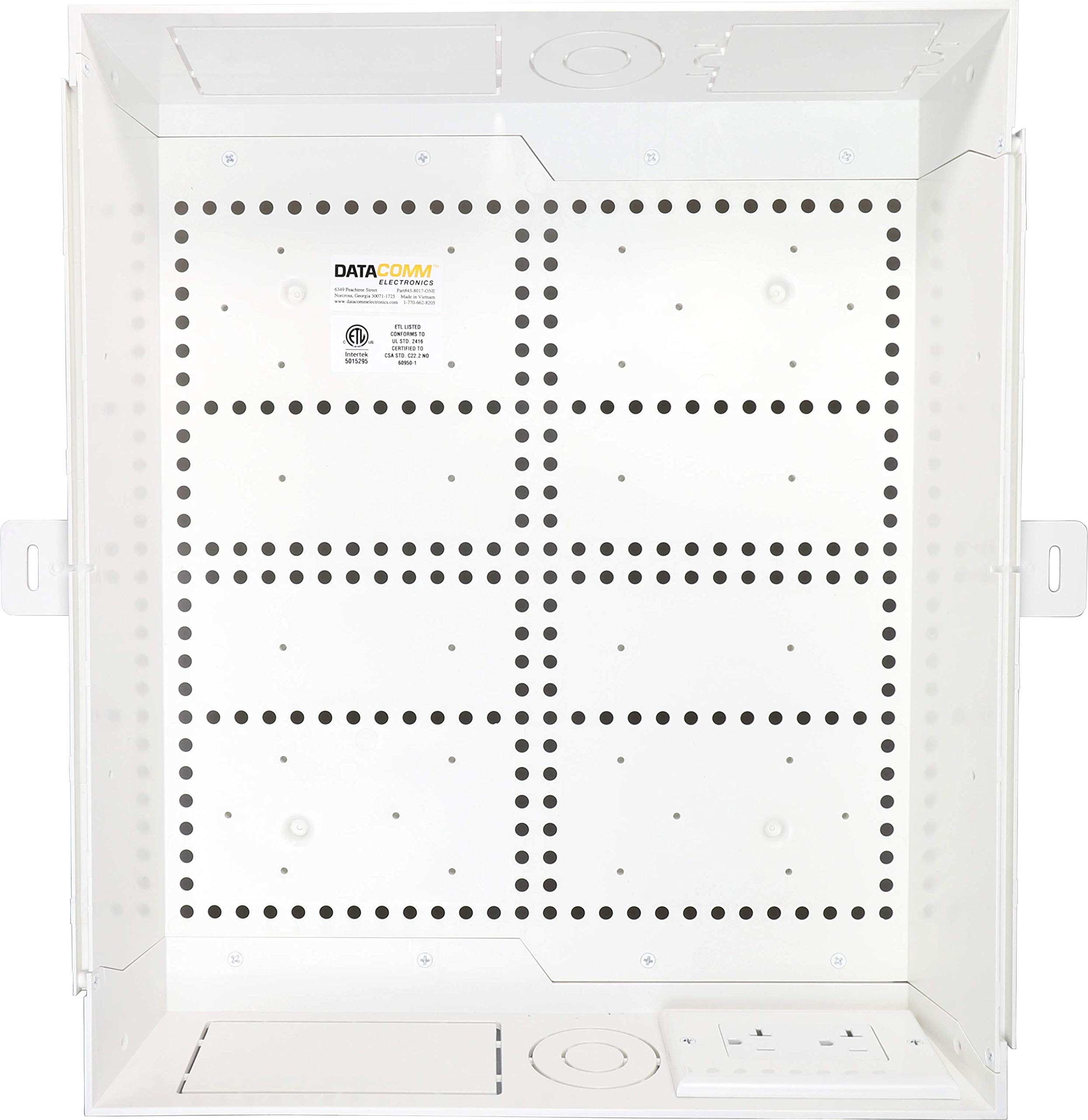 DATA COMM Electronics 45-8031-1C Connected Media Box with Duplex 20 Amp Commercial Grade Receptacle