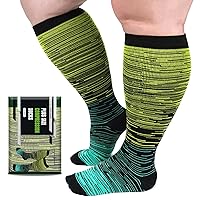 DHSO Plus Size Compression Socks for Women & Men, Wide Calf Knee High Socks for Circulation,Support,Nurses,Running,Athletic,Sports
