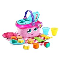 Shapes and Sharing Picnic Basket (Frustration Free Packaging), Pink 6.22 x 8.66 x 6.69 inches