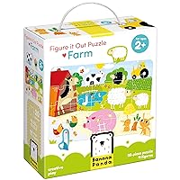 Banana Panda Figure It Out Puzzle - Farm - Beginner Puzzle with Animal Figures for Kids Ages 2 Years & Up,Multicolor
