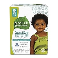 Baby Wipes, Sensitive Protection with Flip Top Dispenser, White, unscented, 72 Count (Pack of 7) (Packaging May Vary)