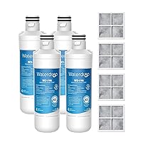 Waterdrop LT1000PC ADQ747935 Refrigerator Water Filter and Air Filter, Replacement for LG® LT1000P®, LMXS28626S, LFXS26973S, LFXS26596S, LFXS28596S, ADQ74793501, ADQ74793502 and LT120F®, 4 Combo