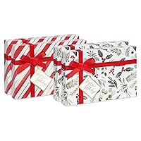 Papyrus Gift Box Set for Christmas and All Holidays, Red Holly (4 Boxes, 4 Gift Tags, One Ribbon, 8 Sheets of Solid Tissue)