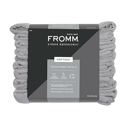 Fromm Softees Microfiber Salon Hair Towels - Fast Drying Towel for Hair, Hands, Face Use at Home, Salon, Spa, Barber 16