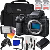 Ultimaxx Essential Panasonic Lumix S5 IIX Mirrorless Camera Bundle (Body Only) - Includes: 2X 64GB Ultra Memory Cards, Replacement Battery, 180° Flash Bracket, LED Video Light & More (22pc Bundle)