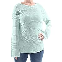 Style & Co. Womens Crochet Pattern Pullover Sweater Green L