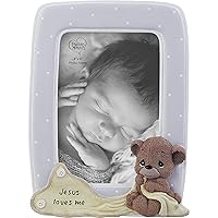Precious Moments 203106 Jesus Loves Me Bear Resin/Glass Photo Picture Frame, Multicolor