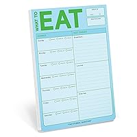 Knock Knock What To Eat Pad (Turquoise/Pastel), Magnetic Meal Planning Note Pad with Magnet, 6 x 9-inches