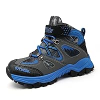 VITUOFLY Boys Hiking Boots Kids Hiking Shoes Girls Outdoor Warm Winter Snow Boots Adventure Trekking Shoes Anti-skid Sneakers Steel Buckle Durable Comfortable