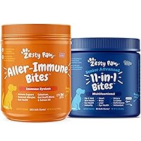 Allergy Immune Supplement for Dogs - with Omega 3 Wild Alaskan Salmon Fish Oil + Senior Advanced Multifunctional Supplement for Dogs – Glucosamine & Chondroitin