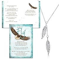 Smiling Wisdom - The Wings to Fly Encouraging Greeting Card & Silver Wings Necklace Gift Set - Older Daughter From Mom or Dad - Graduation, Birthday, Anytime Gift - .925 Silver