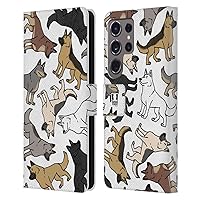 Head Case Designs German Shepherd Dog Breed Patterns Leather Book Wallet Case Cover Compatible with Samsung Galaxy S24 Ultra 5G