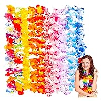 PartyWoo Hawaiian Leis, 10 pcs Flower Leis, Luau Birthday Party Decorations, Fiesta Party Decorations, Flamingo Party Supplies, Hawaiian Party Decorations, Tropical Party Supplies -9366