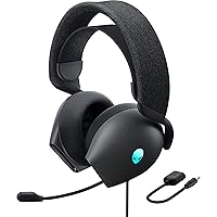 Alienware AW520H Wired Gaming Headset - Dolby Atmos, Unidirectional, AlienFX 16.8 Million RGB Colors, Microphone Mute, Volume On-Headset Controls, 40mm Hi-Res Certified - Dark Side of The Moon