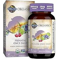Garden of Life Prenatal DHA Omega 3 Fish Oil Softgels Bundle with Organic Prenatal Vitamin, 60 Count