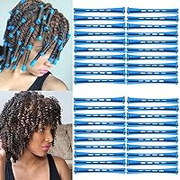 40 Pieces Hair Perm Rods for Short Hair Small Cold Wave Rod Hair Curling Rods Plastic Heatless Rollers Hair Curlers for Women Hairdressing (Blue, 0.35inch)