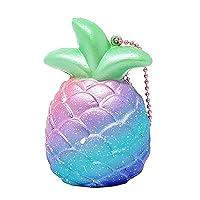 Cutie Pineapple Fruits Slow Rising Squishy Toy Keychain (Galaxy, 3 Inch) Birthday Gift Boxes, Party Favors, Stress Balls, Prop Decoration, Pretend Play for Kids, Boys, Girls, Adults