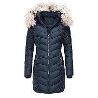 NUTEXROL Womens Hooded Warm Winter Mid Length Parka Overcoat Jacket