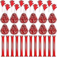 Sosation 36 Pcs Cheerleading Pom Poms Hand Clappers and Thunder Sticks Cheering Noise Makers for Sporting Events Football Games School Dance Team Spirit Items Party Favors