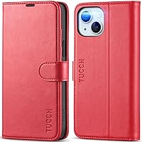 TUCCH Wallet Case for iPhone 15 Plus, [RFID Blocking] [4 Card Slots] TPU Interior Protective Case, Kickstand Magnetic Closure PU Leather Flip Folio Cover Compatible with iPhone 15 Plus 6.7