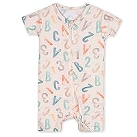 Unisex Baby Buttery-Soft Short Sleeve Romper With Viscose Made With Eucalyptus
