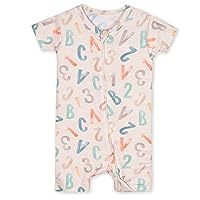 Gerber Unisex Baby Buttery-Soft Short Sleeve Romper With Viscose Made With Eucalyptus