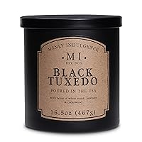 Black Tuxedo Jar Candle 16.5 oz - White Musk, Lavender, Cedarwood, Jasmine & Earthy Orris - Up to 60 Hour Burn - Soy Blend Wax, USA Poured
