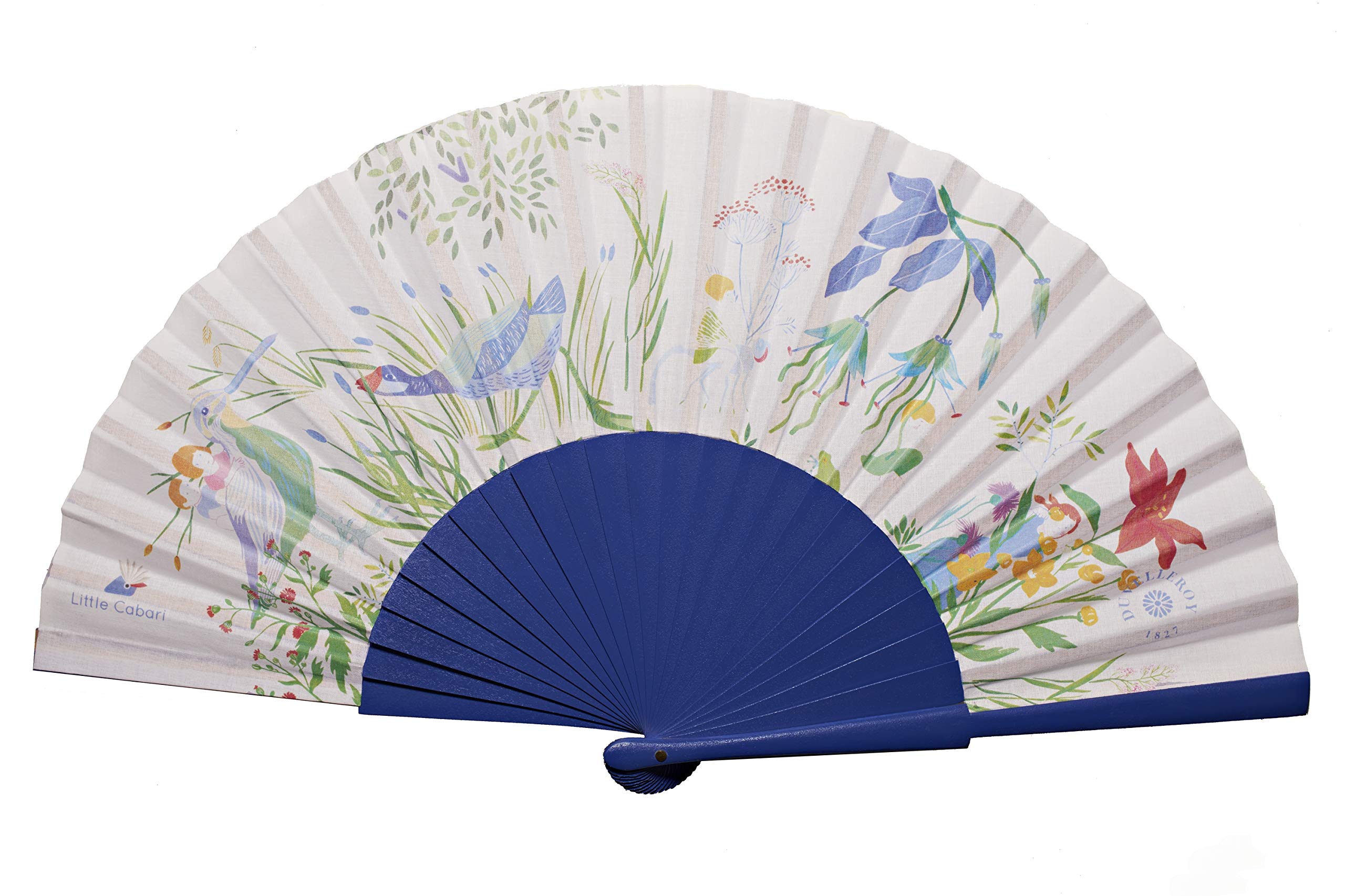 La Perfection Louis Tendresse Navy (blue tenderness) hand fan by DUVELLEROY PARIS 1827 MADE IN FRANCE