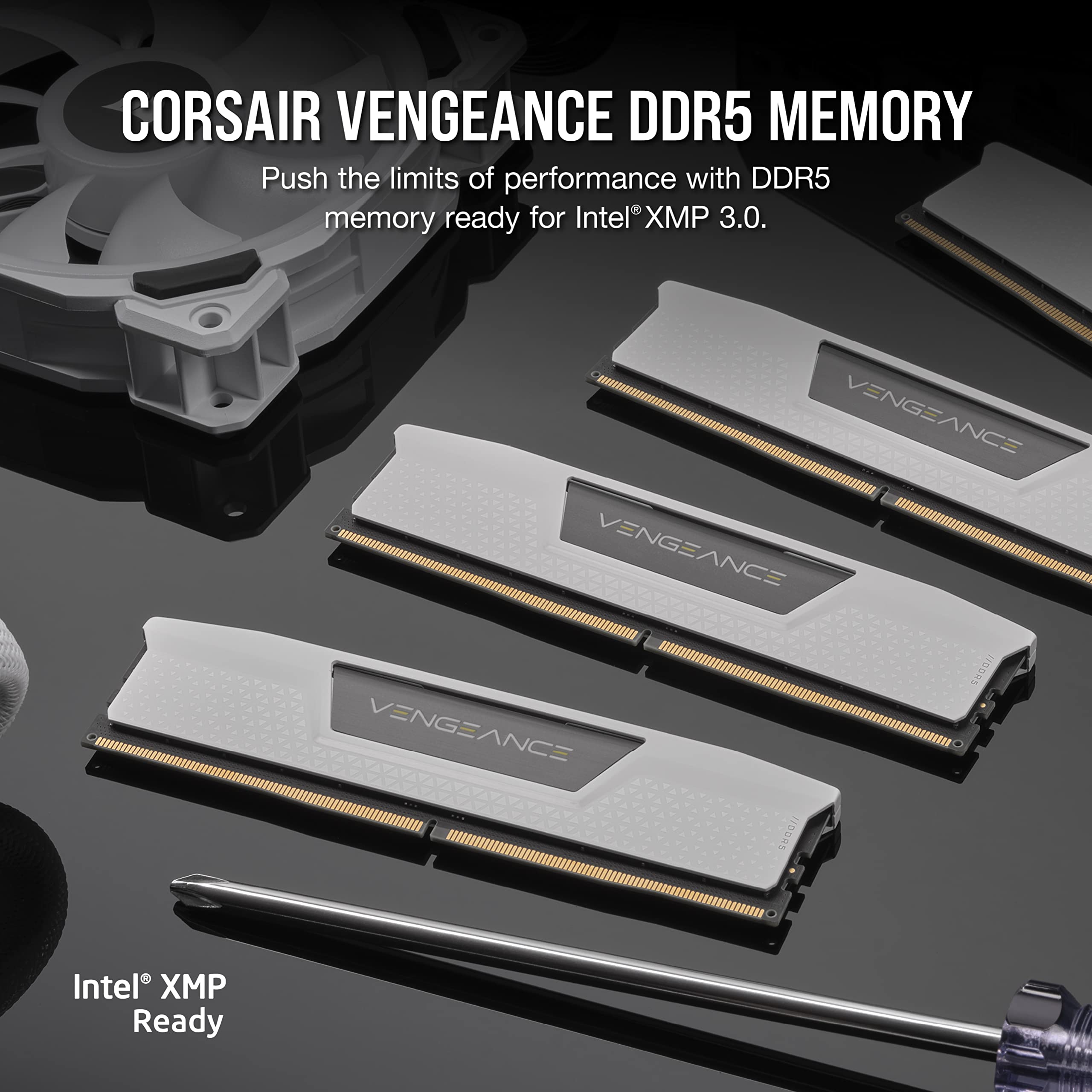 CORSAIR VENGEANCE DDR5 RAM 32GB (2x16GB) 5600MHz CL40 Intel XMP iCUE Compatible Computer Memory - White (CMK32GX5M2B5600C40W)